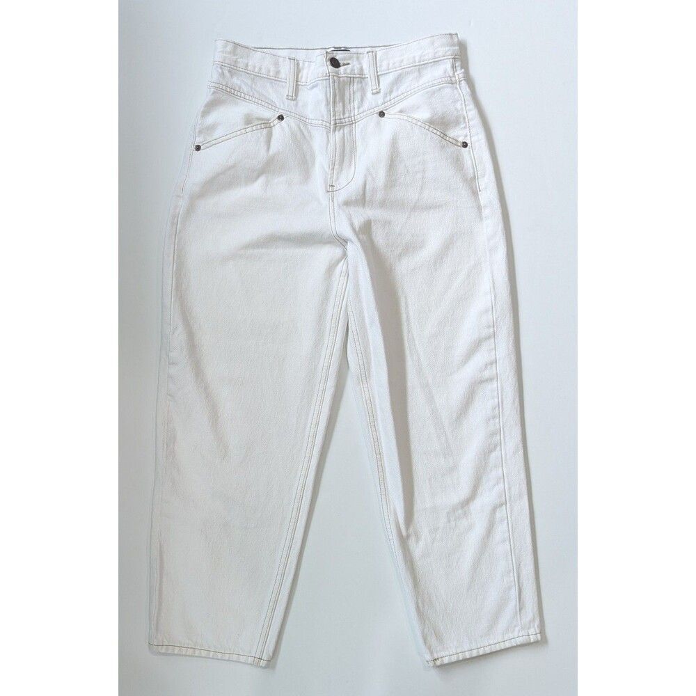 Abercrombie & Fitch High Rise White Jeans Size 6 28/27 Western Mom Style Ankle